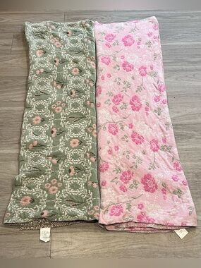 Floral Plush Throw Blanket - Pink & Sage